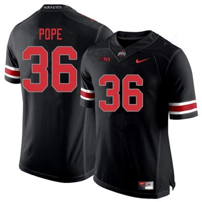 NCAA Ohio State Buckeyes Men's #36 K'Vaughan Pope Blackout Nike Football College Jersey QNZ0145CA